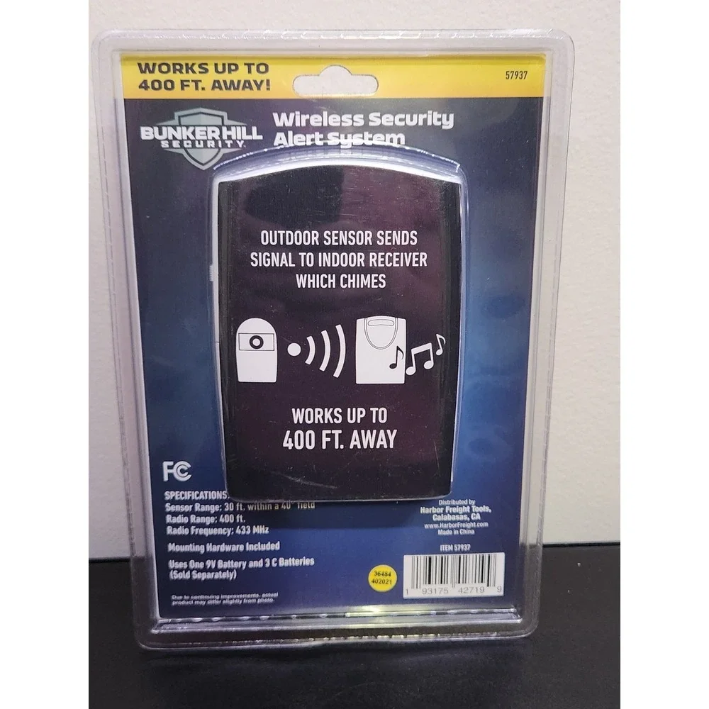 Wireless Security Driveway Alert System 400ft Range Bunker Hill